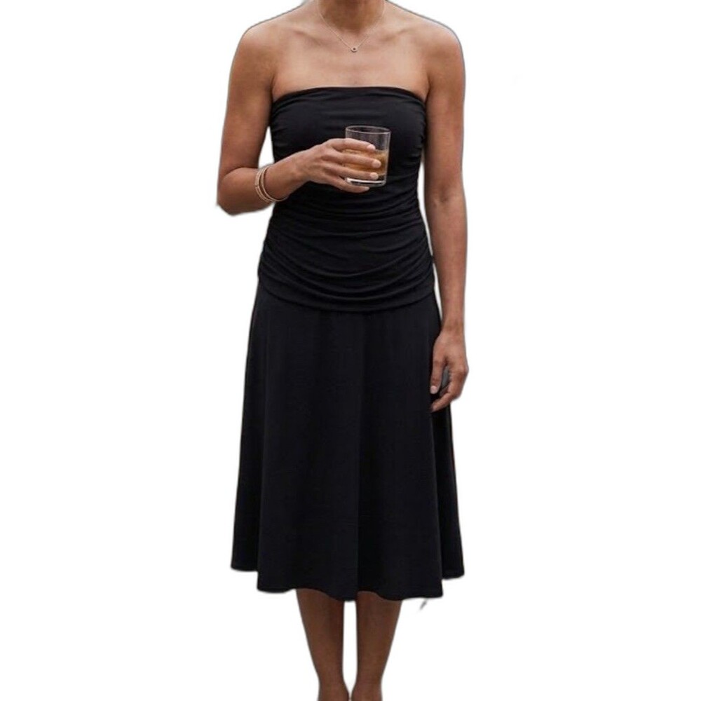 The Limited VTG Strapless Black Dress Medium Y2K LBD Party Coquette
